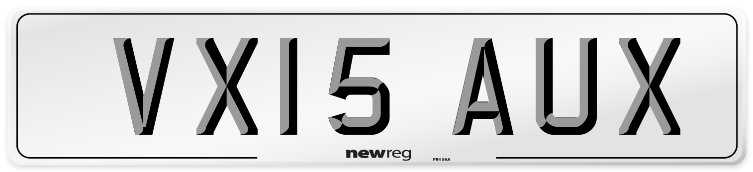 VX15 AUX Number Plate from New Reg
